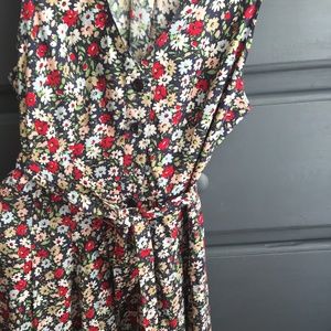 LANDS END Red Poppy Spring Dress